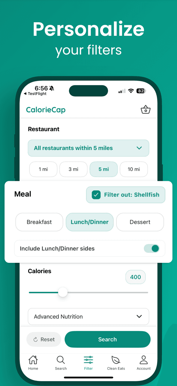 Meal details view
